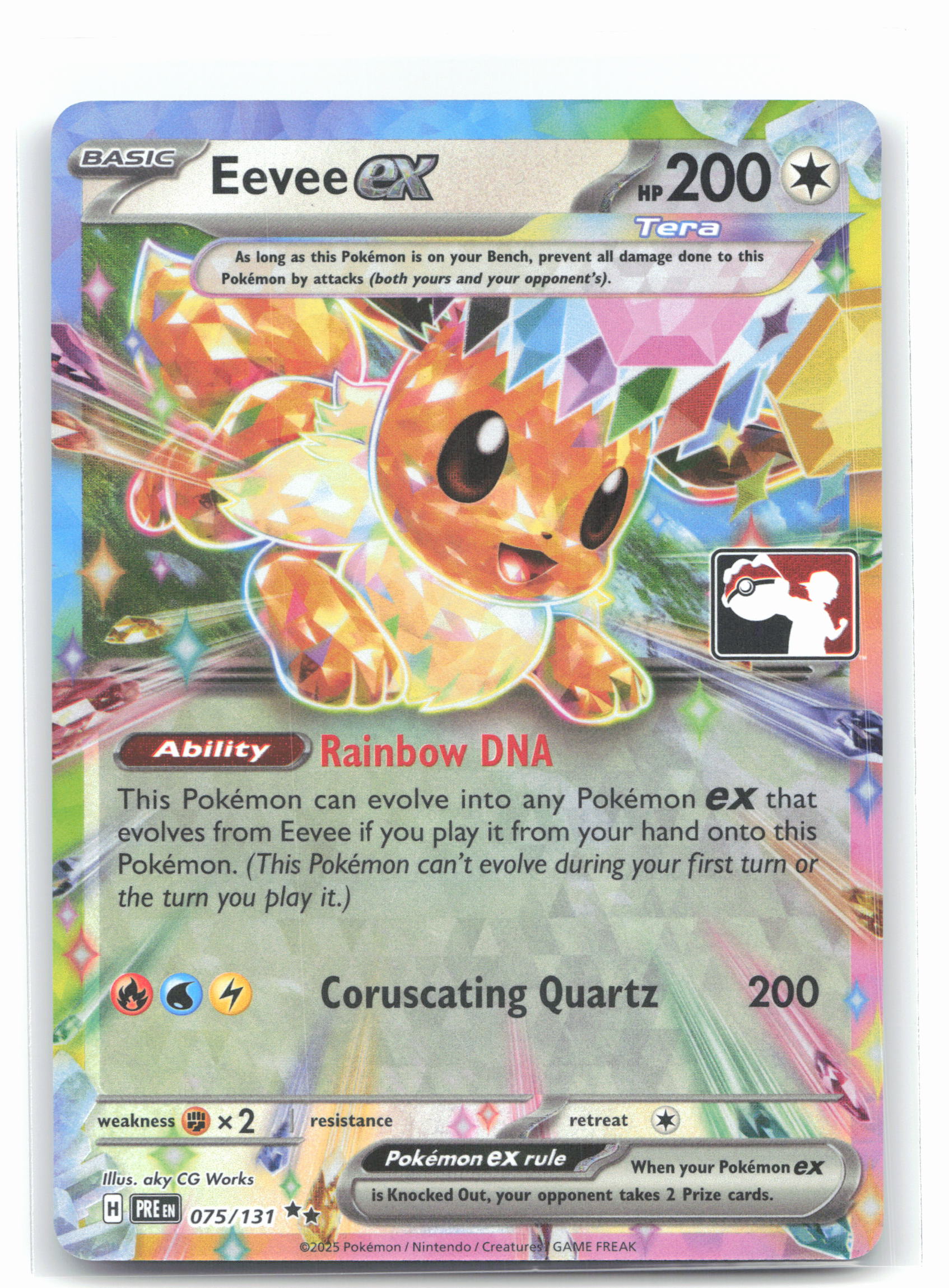 Eevee ex - 075/131 (Prismatic Evolutions Stamp)